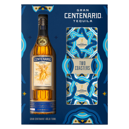 Gran Centenario Añejo with Two Ceramic Coasters Tequila 750ml (80 Proof)