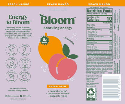 Bloom Energy Peach Mango 12oz Can