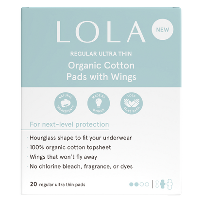 LOLA Regular Organic Cotton Ultra Thin Pads 20ct