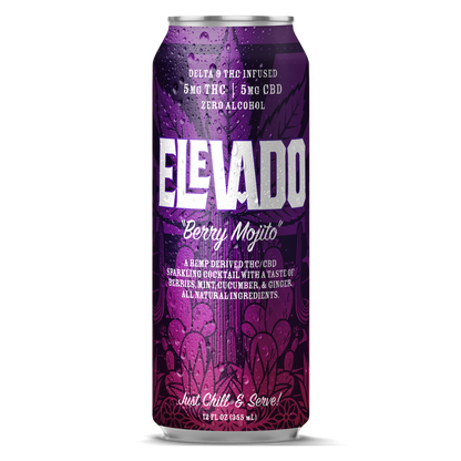 Elevado THC 5mg Berry Mojito Cocktail 4pk 12oz Can