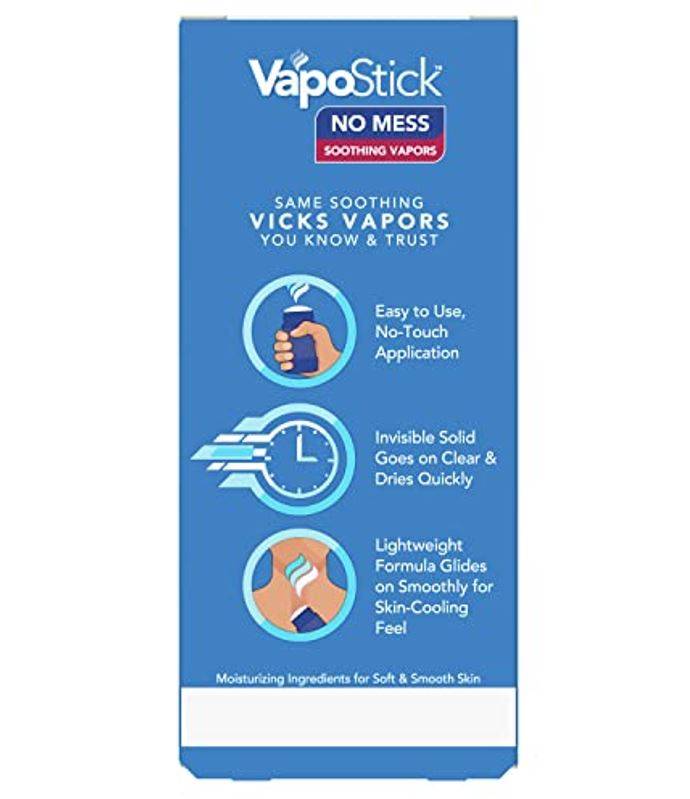 Vicks VapoStick, Invisible Solid Balm with Soothing Vicks Vapors, Non-Medicated, 1.25 Oz