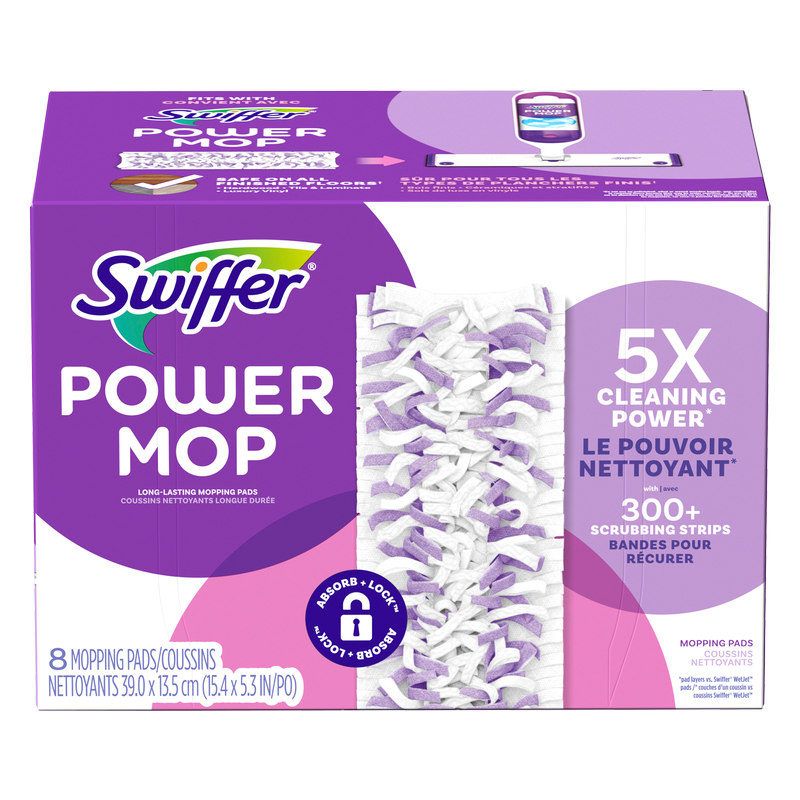 Swiffer PowerMop Multi-Surface Mopping Pad Refills, 8pk