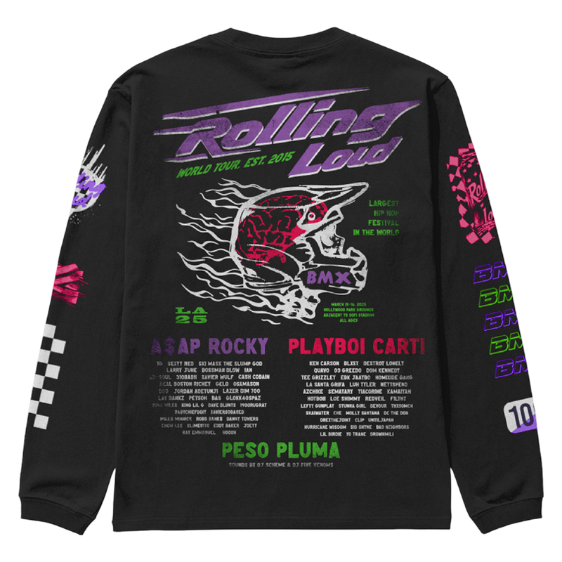 Rolling Loud Helmet Skull Long Sleeve Tee - L - Rolling Loud – BevMo!