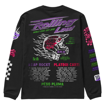 Rolling Loud Helmet Skull Long Sleeve Tee - S