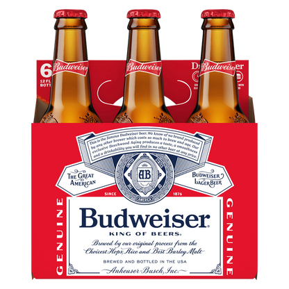 Budweiser 6pk 12oz Btl 5.0% ABV