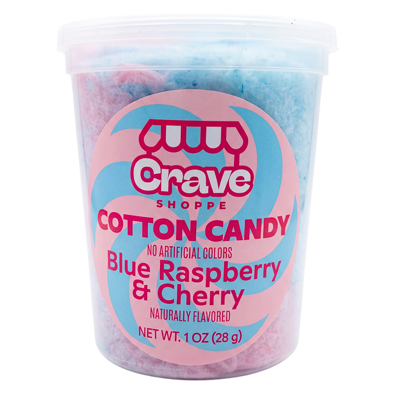 Crave Shoppe Blue Raspberry & Cherry Swirl Cotton Candy 1oz