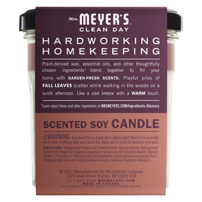 Mrs. Meyer's Limited Edition Soy Candle, Fall Leaves Scent, 7.2oz