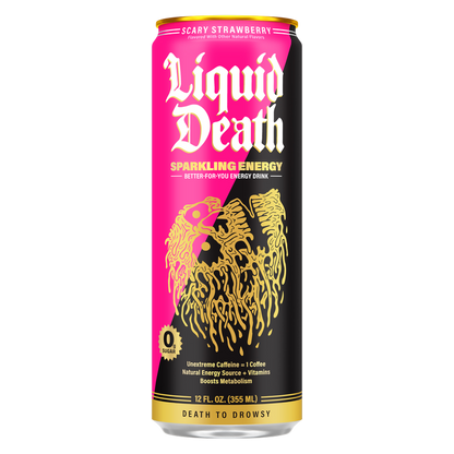 Liquid Death Scary Strawberry Sparkling Energy 12oz Can
