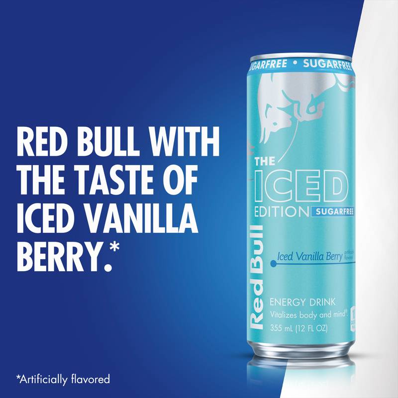 Red Bull Sugar Free Iced Vanilla Berry Energy Drink 12oz Can