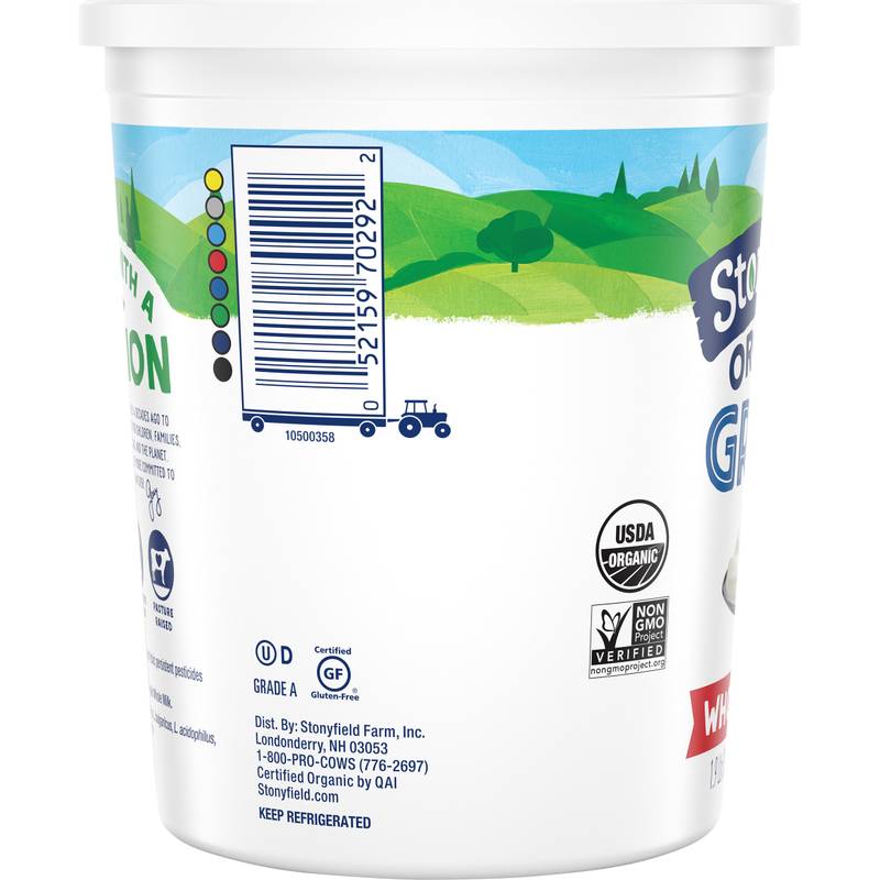 Stonyfield Organic Plain Greek Whole Milk Yogurt - 30oz