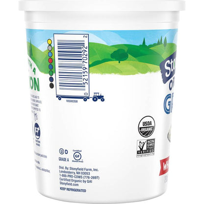 Stonyfield Organic Plain Greek Whole Milk Yogurt - 30oz