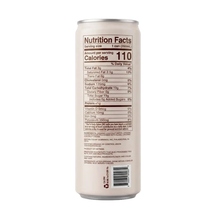 Good Nut Premium Organic Chocolate Coconut Water 11.8oz Can