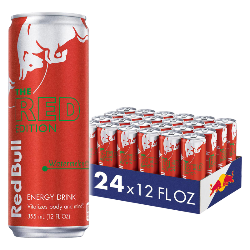 Red Bull Red Edition Watermelon Energy Drink 24pk 12oz Can- XL