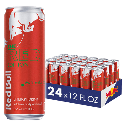 Red Bull Red Edition Watermelon Energy Drink 24pk 12oz Can- XL