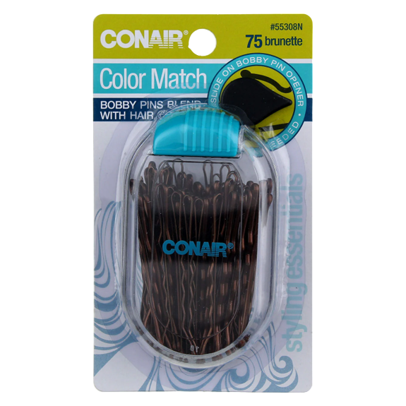 Conair Color Match Bobby Pins, Brunette 