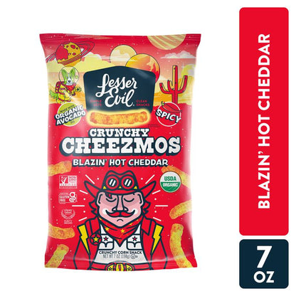 LesserEvil Crunch Cheezmos Blazin' Hot, 7oz