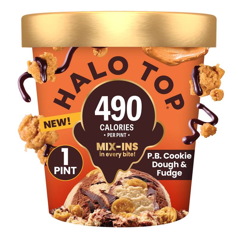 Halo Top Mix-In Peanut Butter Cookie Dough and Fudge, 16 fl oz