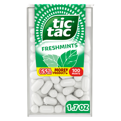 Tic Tac Freshmints, On-the-Go Breath Mints, Pocket-Sized Mints, 100 pieces, 1.7 oz Single Pack