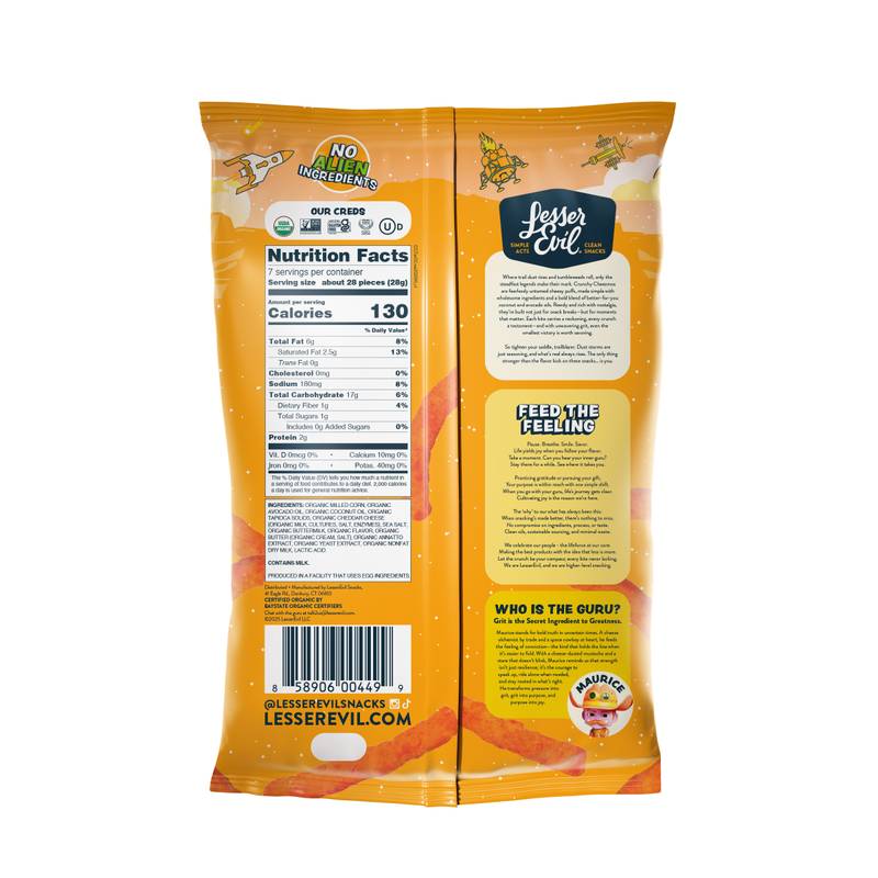 LesserEvil Crunch Cheezmos Cowboy Cheddar, 7oz