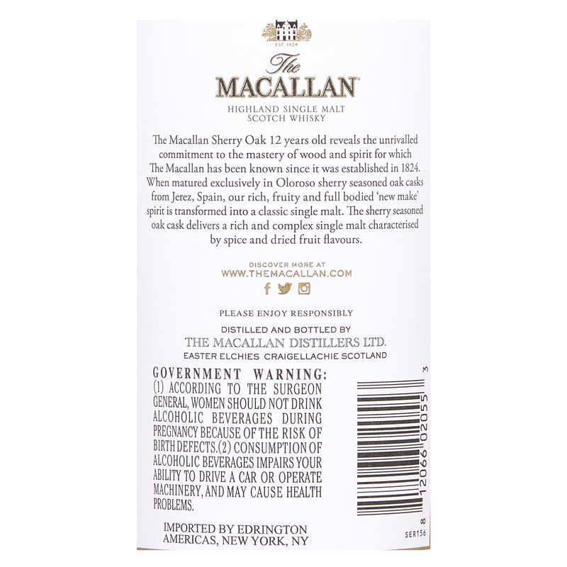 Macallan 12 Year Single Highland Malt Scotch