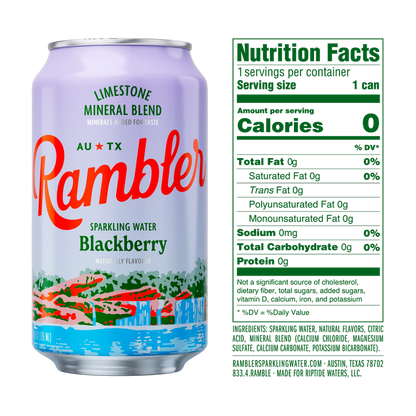 Rambler Sparkling Water Blackberry 8pk 12oz Can