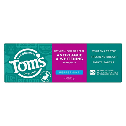 Tom's Antiplaque and Whitening Natural Toothpaste, Peppermint, 4.5oz