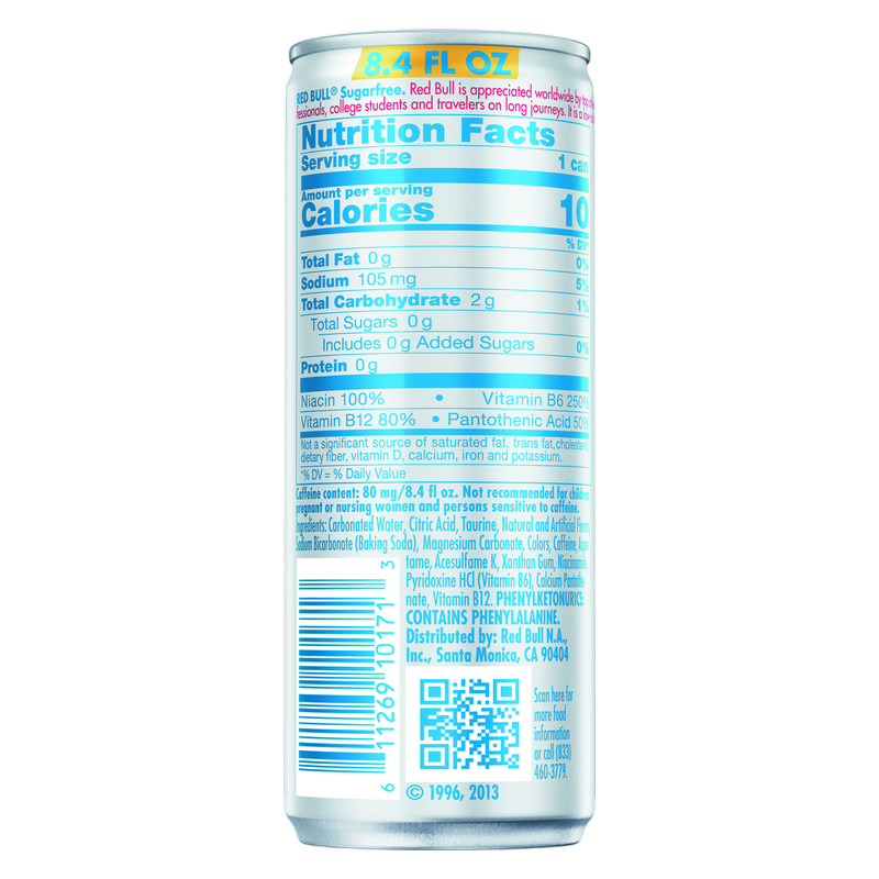 Red Bull Energy Drink Sugar Free 4pk 8.4oz Can- XL