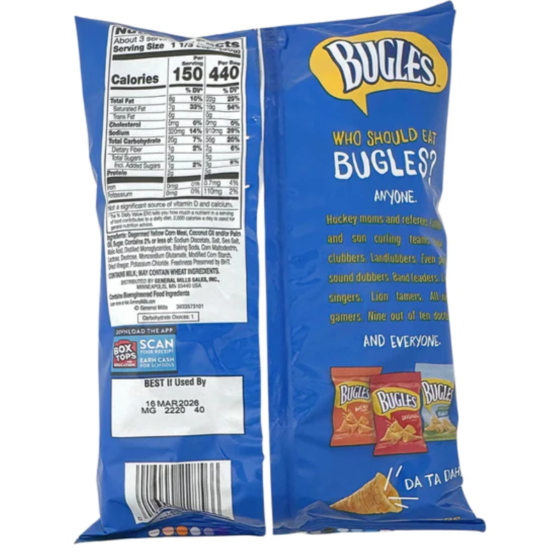 Bugles Salt N Vinegar, 3oz