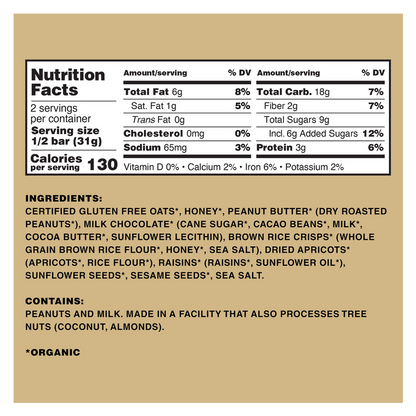 Kate's Real Food Peanut Butter Milk Chocolate Bar 2.2oz