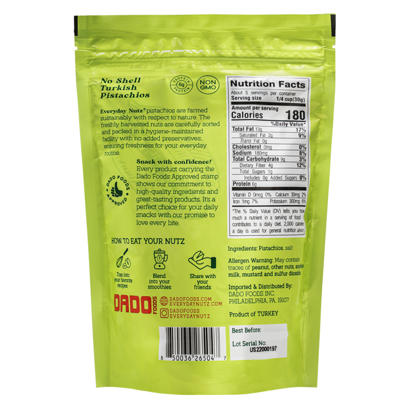 Everyday Nutz Roasted & Salted Pistachios without Shell 5oz