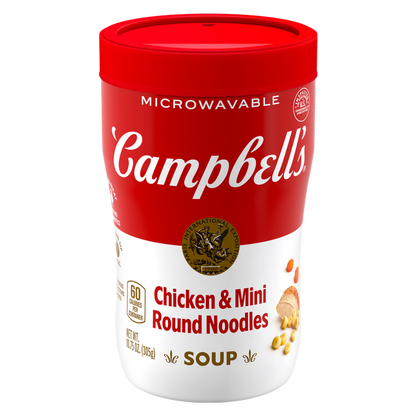 Campbell's® Sipping Soup, Chicken & Mini Round Noodle Soup, 10.75 oz Microwavable Cup