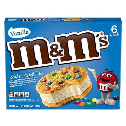M&M's Vanilla Ice Cream Cookie Sandwichs 6ct 24oz