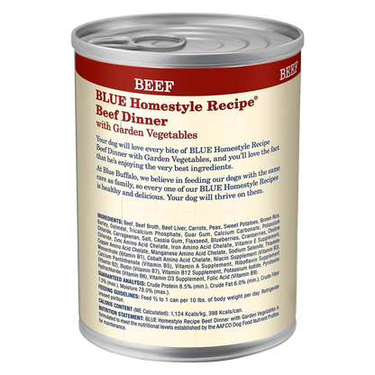 4 Ct Blue Buffalo Homestyle Recipe Beef Dog Food 12.5oz