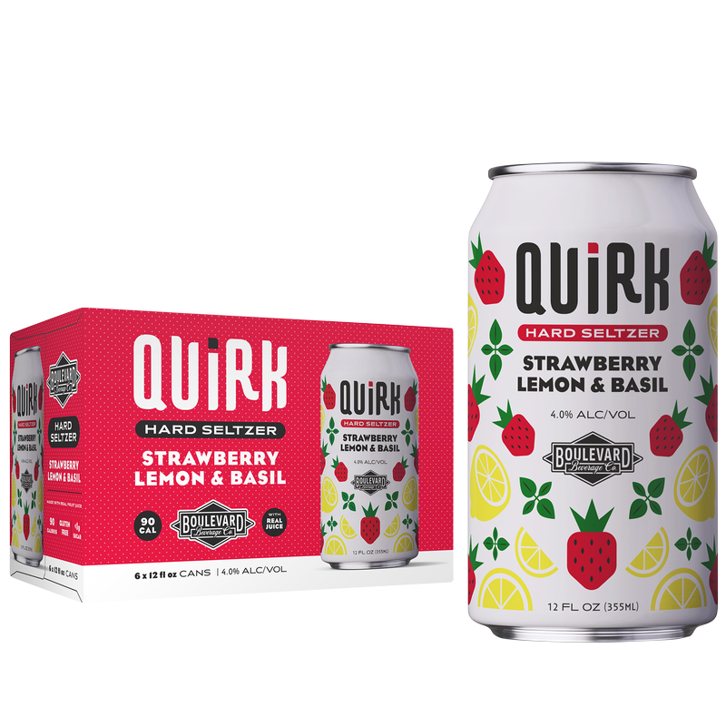 Quirk Spiked & Sparkling Strawberry Lemon & Basil 6pk 12oz Can