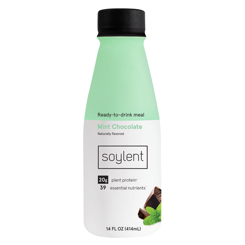 Soylent Complete Nutrition Protein Meal Replacement Shake, Mint Chocolate, 14 oz