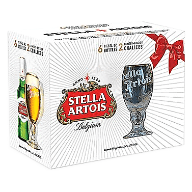 Stella Artois Gift Pack with 2 Glasses 6pk 11.2oz Btl