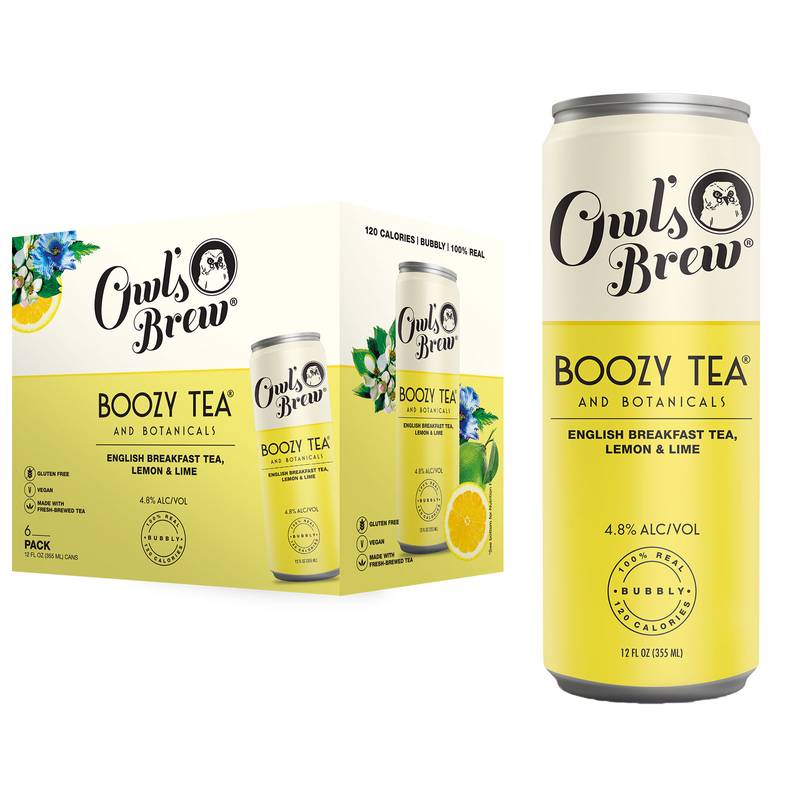 Owl's Brew Yellow Boozy Tea 6pk 12oz Can 4.8% ABV