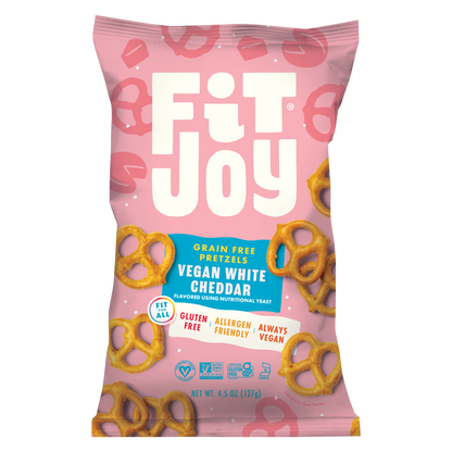 FitJoy Vegan White Cheddar Grain Free Pretzel Twists 4.5oz