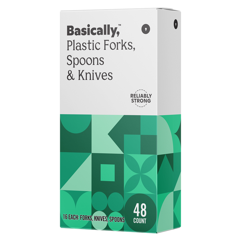 Basically, 48ct Plastic Forks, Spoons, and Knives (3 Pack)