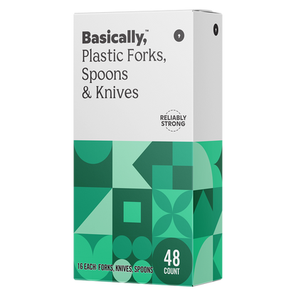 Basically, 48ct Plastic Forks, Spoons, and Knives (3 Pack)