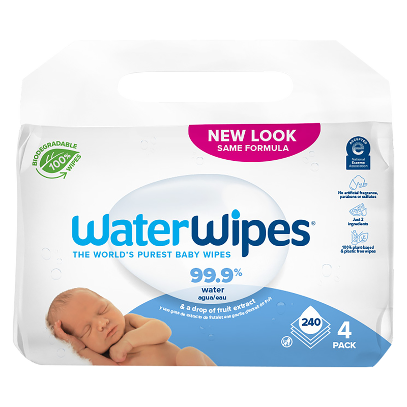 WaterWipes Plastic Free Sensitive Baby Wipes 240ct
