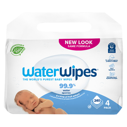 WaterWipes Plastic Free Sensitive Baby Wipes 240ct