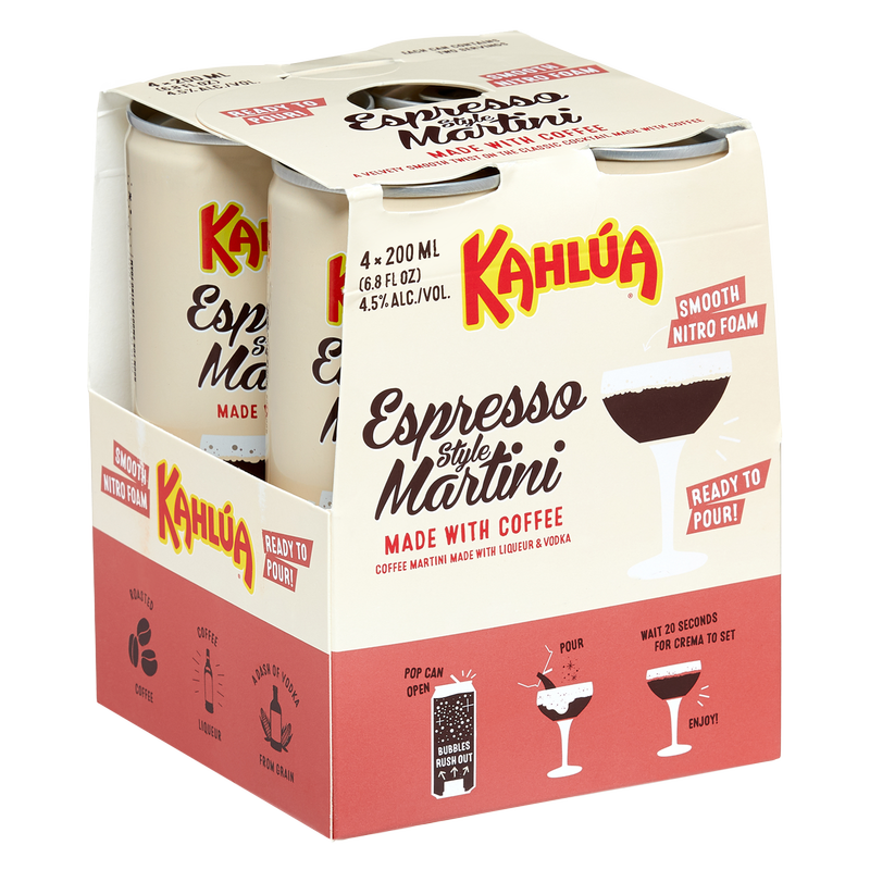 Kahlua Espresso Martini 4pk 200ml Cans 4.5 ABV BevMo
