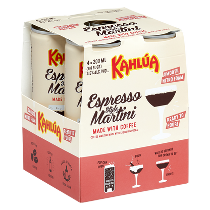 Kahlua Espresso Martini 4pk 200ml Cans 4.5% ABV