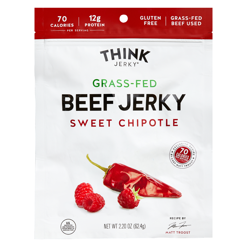 Think Jerky Sweet Chipotle Grassfed Beef Jerky 2.2oz – BevMo!