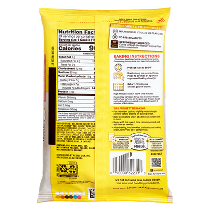 Nestle Toll House Chocolate Chip Cookie Ready to Bake Dough 24ct 16.5oz - 2 Pack Bundle