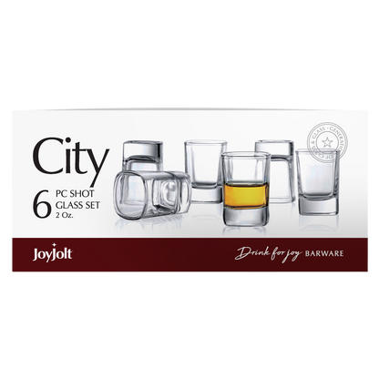 City Heavy Base Shot Glasses 2oz 6pk