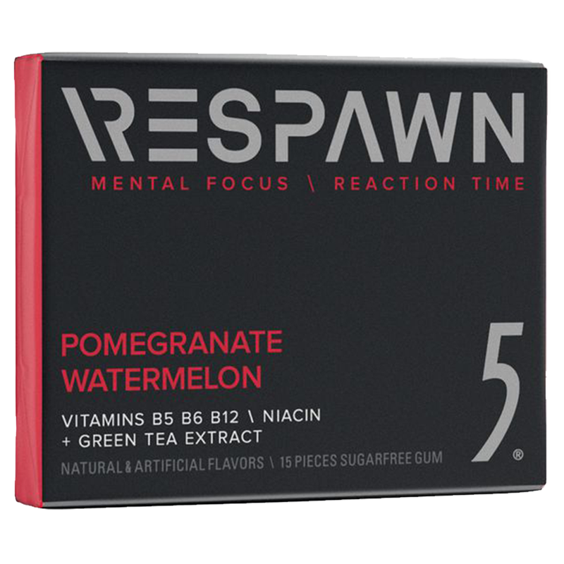 Respawn by 5 Gum Pomegranate Watermelon Gaming Gum 15ct