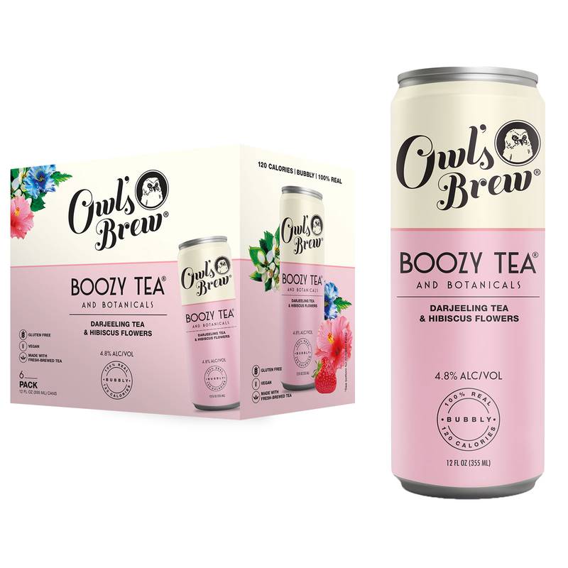 Owl's Brew Pink Boozy Tea 6pk 12oz Can 4.8% ABV - BevMo! – BevMo!