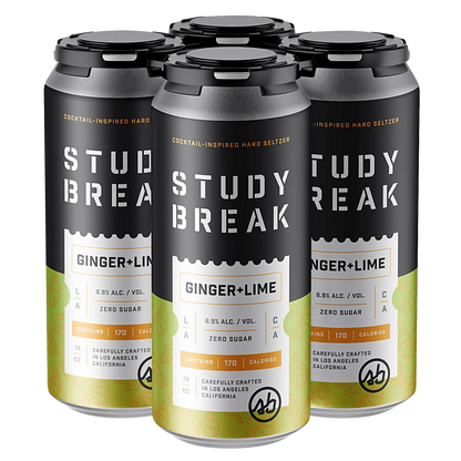 Study Break Ginger + Lime Hard Seltzer 4pk 16oz Cans